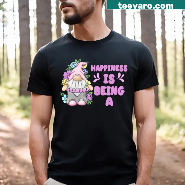 Beautiful flower design on a 'Happiness is Being a Mom' t-shirt