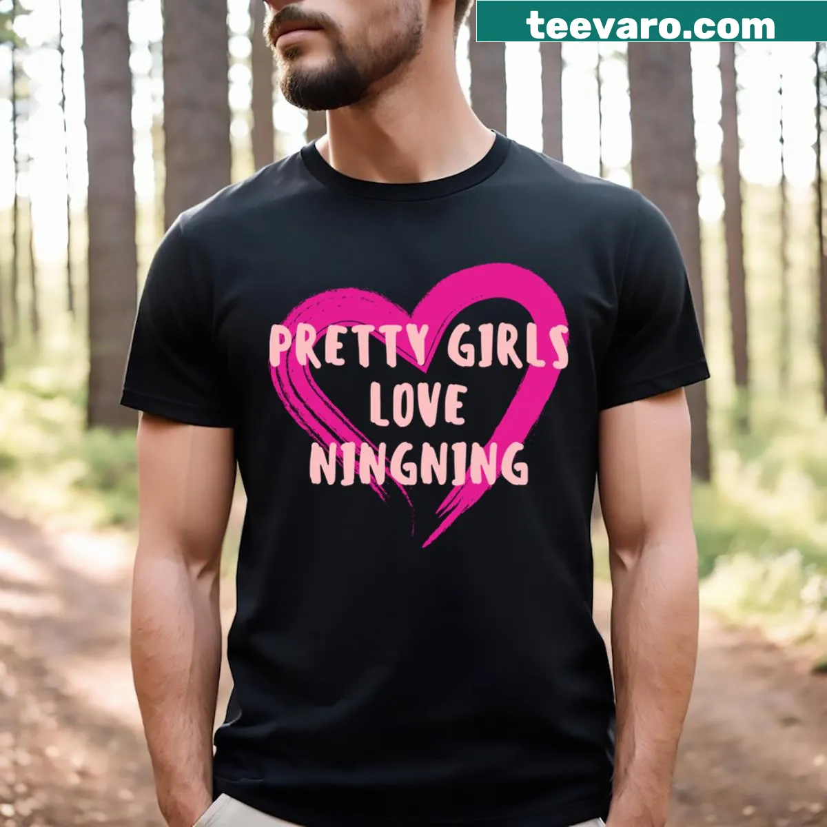 Fan t-shirt featuring Ningning from Aespa with bold declaration — on a men's t-shirt