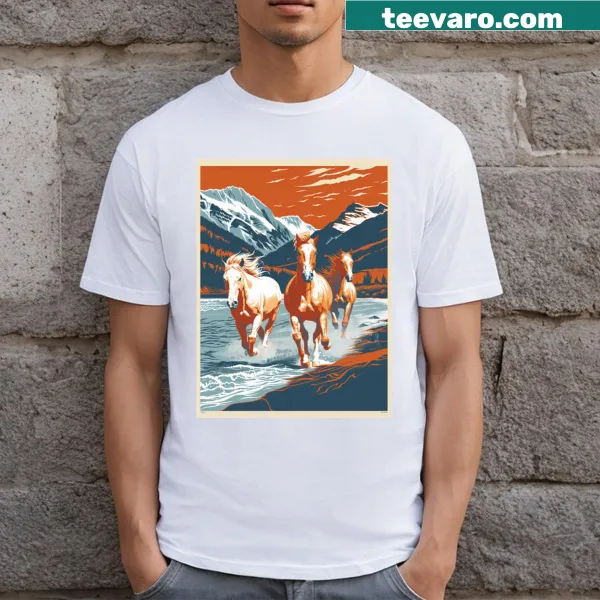 Illustrative rugged romance of the American West t-shirt