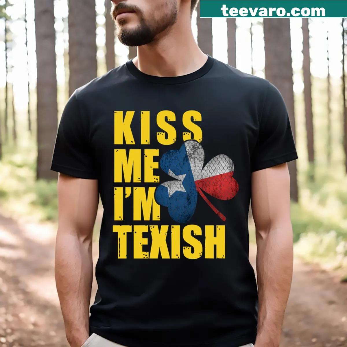 Texas-themed St. Patrick's Day graphic t-shirt — on a men's t-shirt