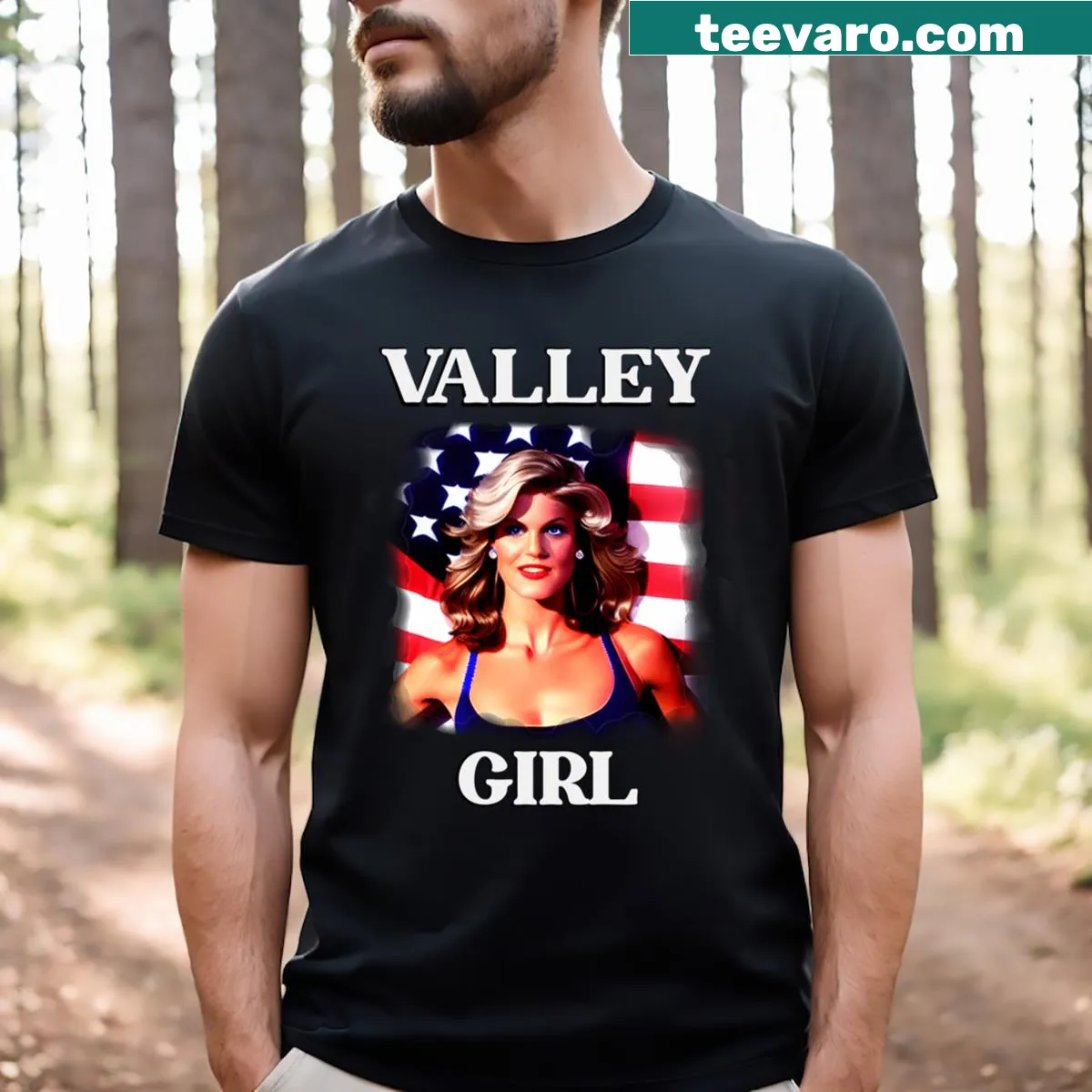 Vintage-inspired Valley Girl T-shirt celebrating 80s culture — on a men's t-shirt