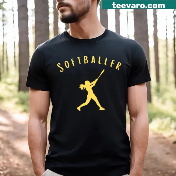 Humorous softball graphic on a summer-themed women's t-shirt