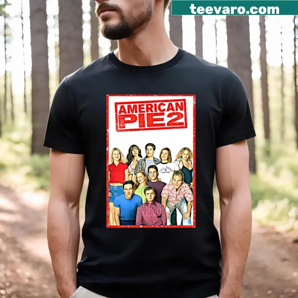 American Pie 2 poster t-shirt featuring the iconic movie design.