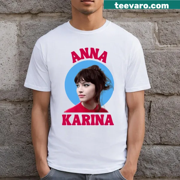 Stylish t-shirt honoring Anna Karina with striking typography