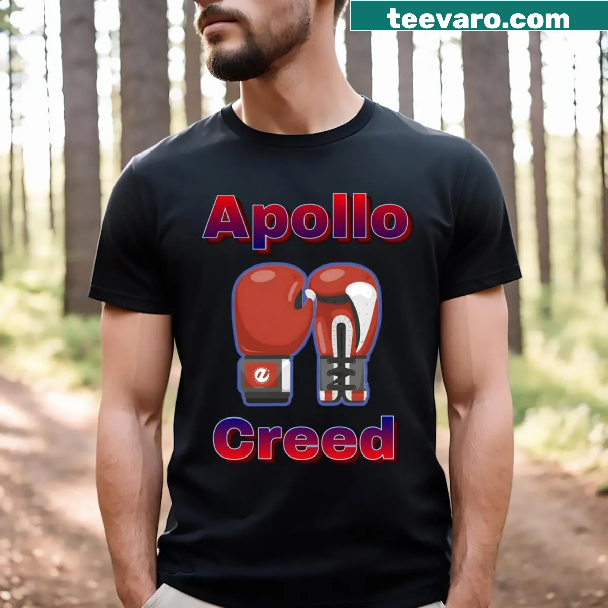 Illustration of Apollo Creed boxing gloves on a t-shirt — on a men's t-shirt