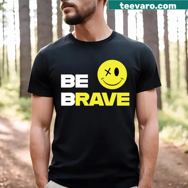 Typographic design reading 'Be Rave' on a casual T-shirt