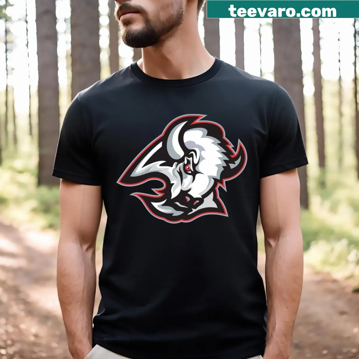 Buffalo Sabres team logo graphic on a casual t-shirt — on a men's t-shirt