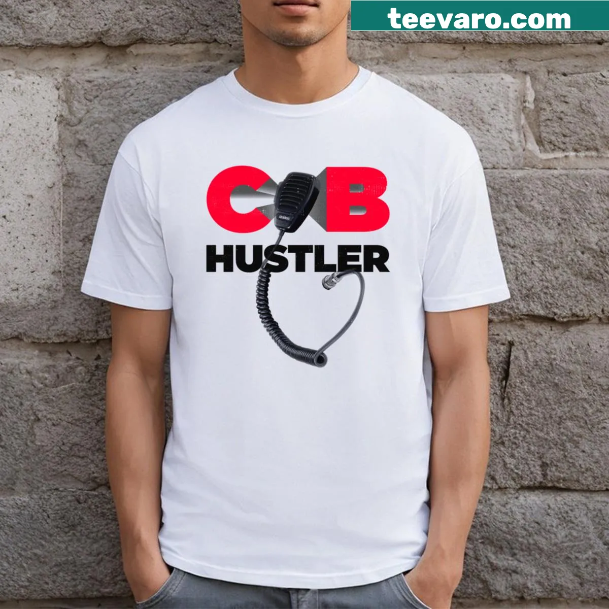 Vintage distressed t-shirt featuring 'CB Hustlers 1976' graphic — on a men's t-shirt