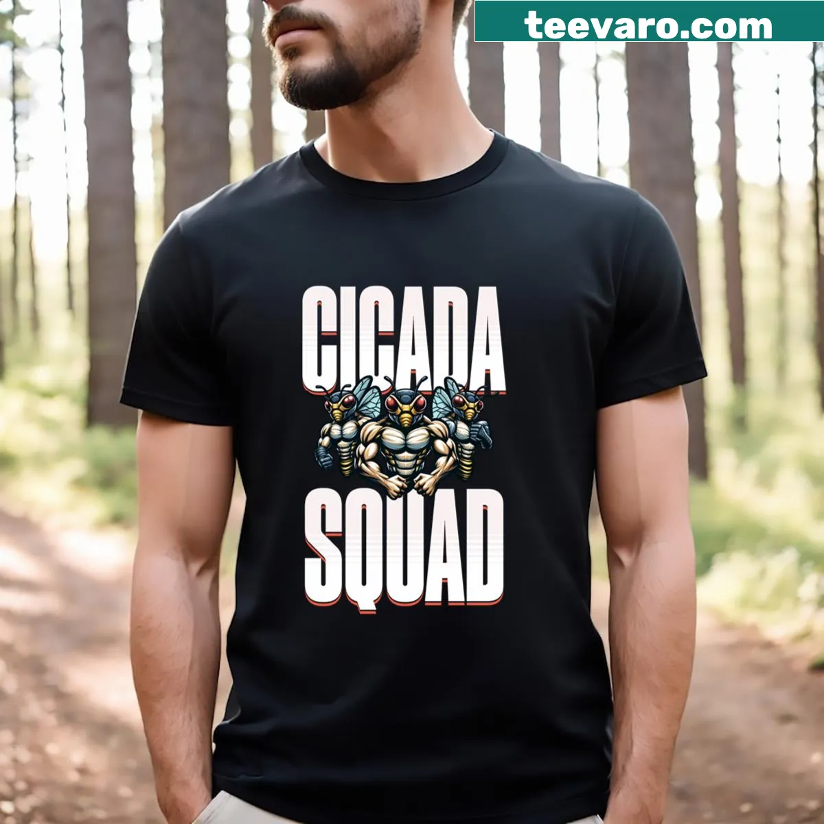Humorous cicadas t-shirt celebrating nature's comeback — on a men's t-shirt