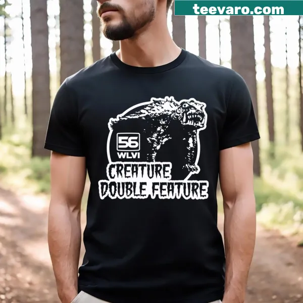 Creature Double Feature t-shirt featuring classic monster movie imagery