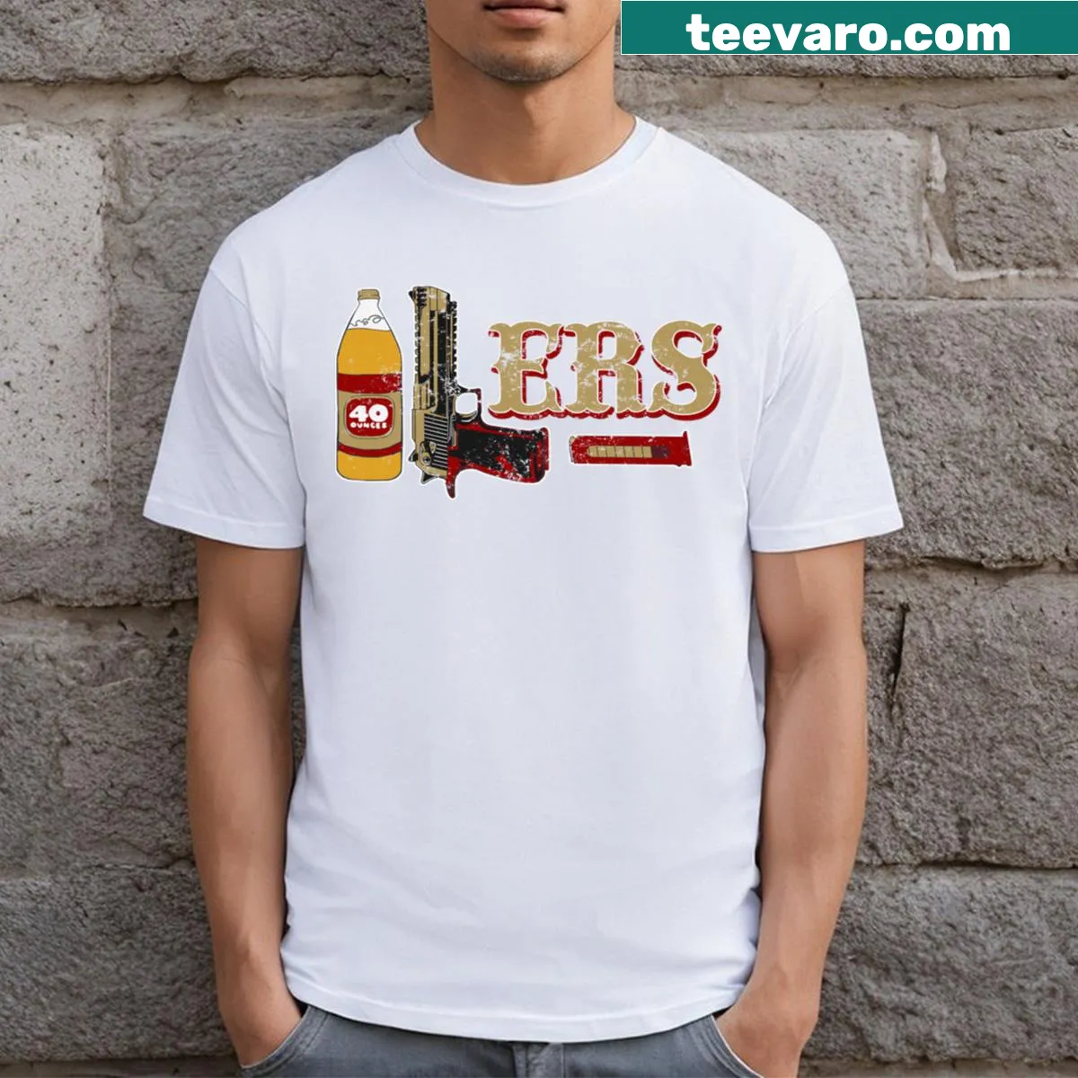 San Francisco-themed graphic tee for football fans. — on a men's t-shirt