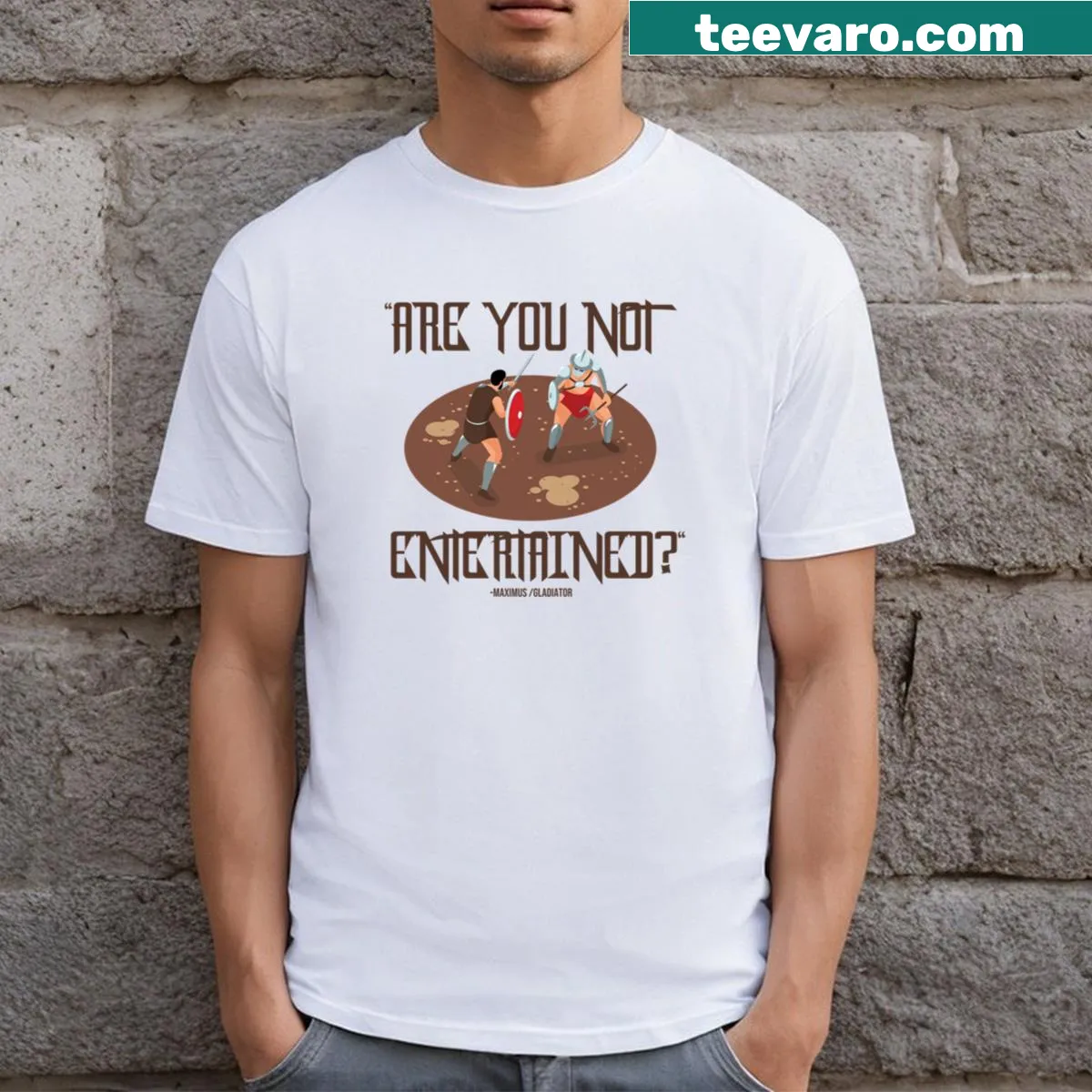 T-shirt featuring an inspirational Gladiator Maximus quote — on a men's t-shirt