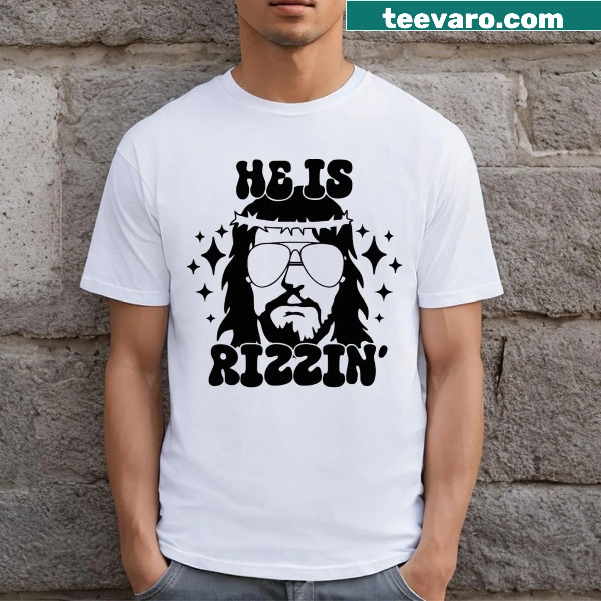 Funny Easter T-shirt for kids with retro design — on a men's t-shirt