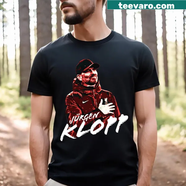 Graphic of Jurgen Klopp on a T-shirt