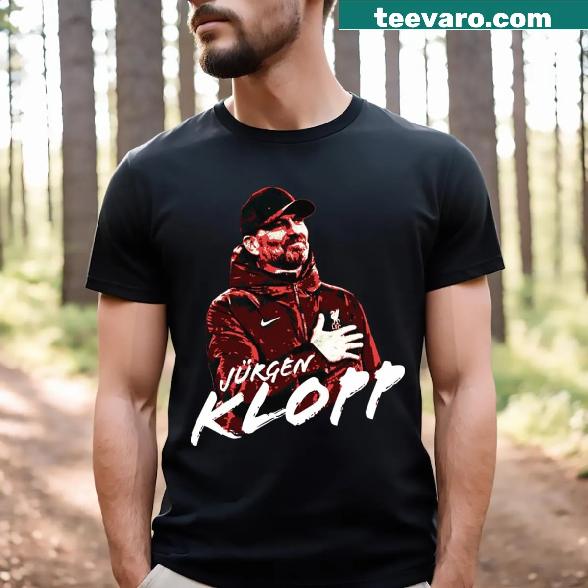 Graphic of Jurgen Klopp on a T-shirt — on a men's t-shirt