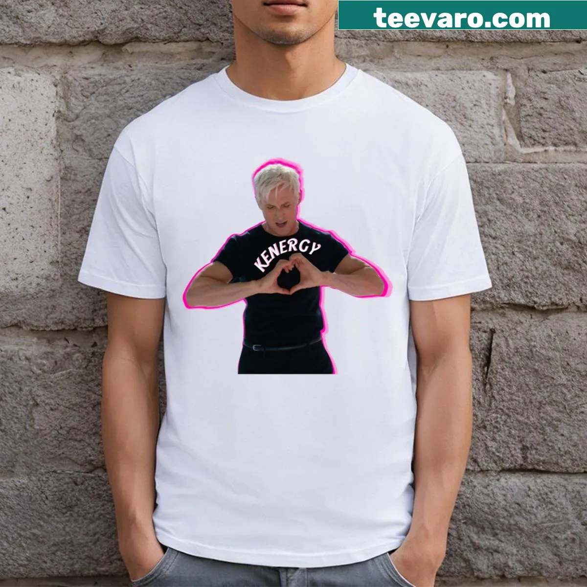Kenergy t-shirt with bold typography design. — on a men's t-shirt