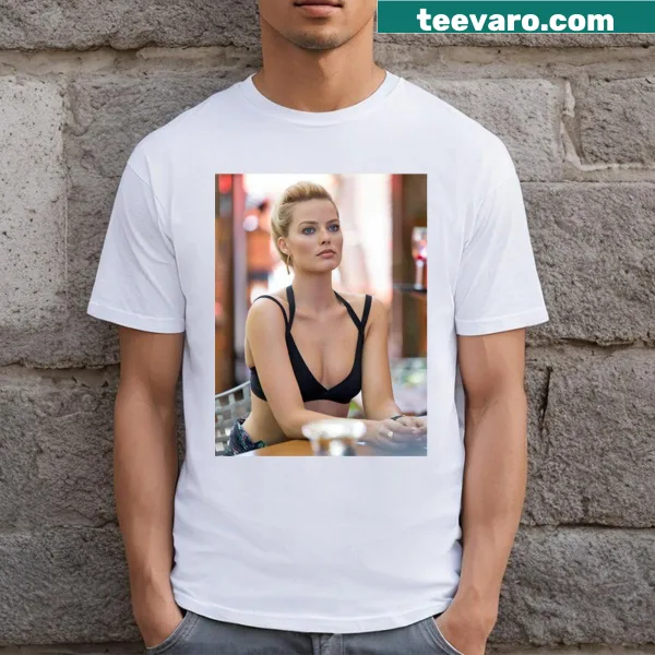 T-shirt featuring the name 'Margot Robbie' in elegant typography