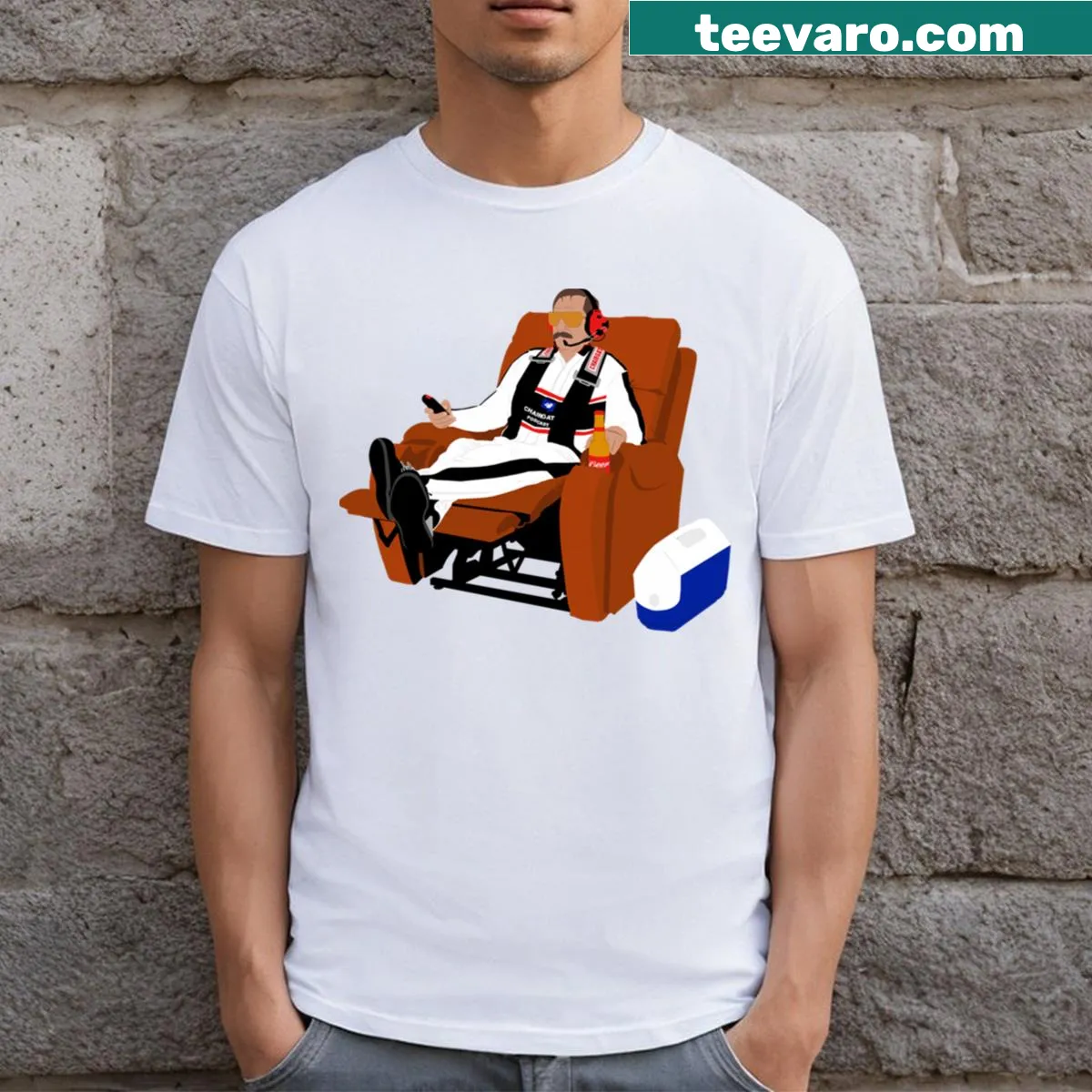 Funny T-shirt with ‘Chairgatin’ phrase for race day — on a men's t-shirt