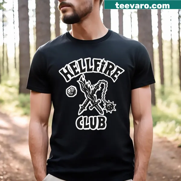 Fun graphic t-shirt featuring Hellfire Club from Stranger Things