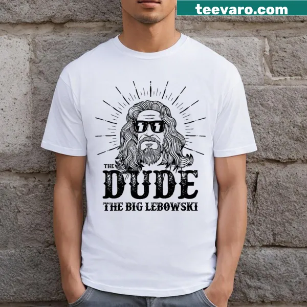 Playful T-shirt featuring The Dude from The Big Lebowski.