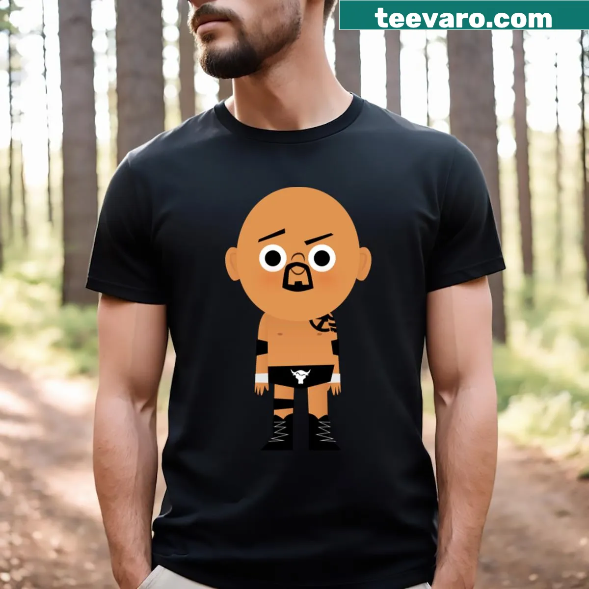Graphic T-shirt honoring The Rock with a powerful theme. — on a men's t-shirt
