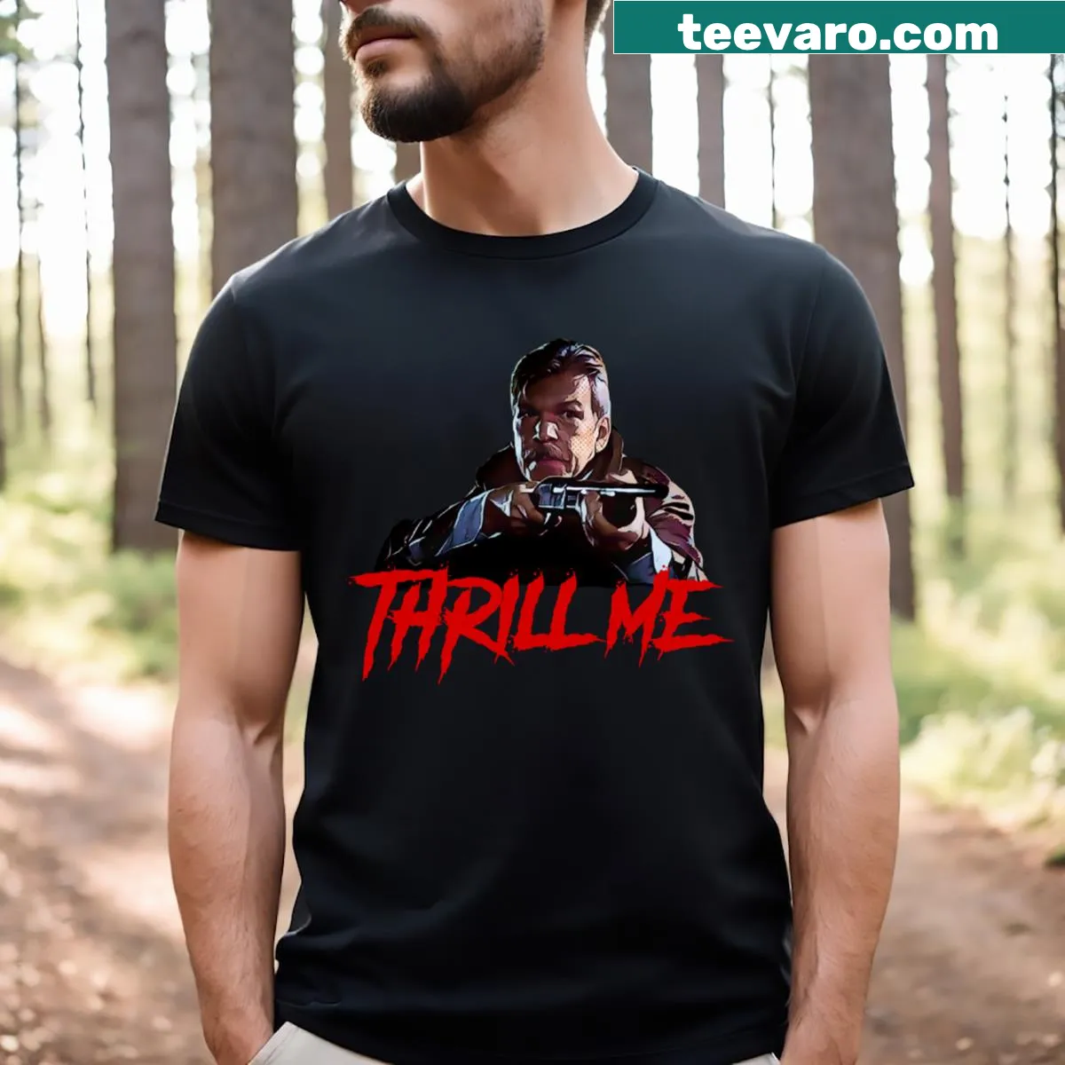 Nostalgic design inspired by 'Night Of The Creeps' with horror elements. — on a men's t-shirt