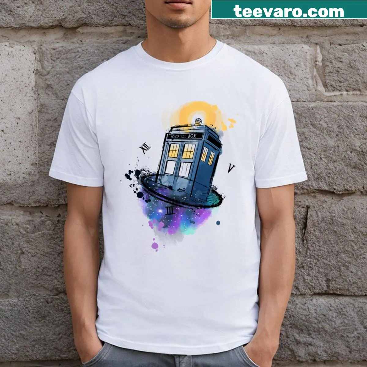 Thought-provoking T-shirt exploring the concept of time travel — on a men's t-shirt