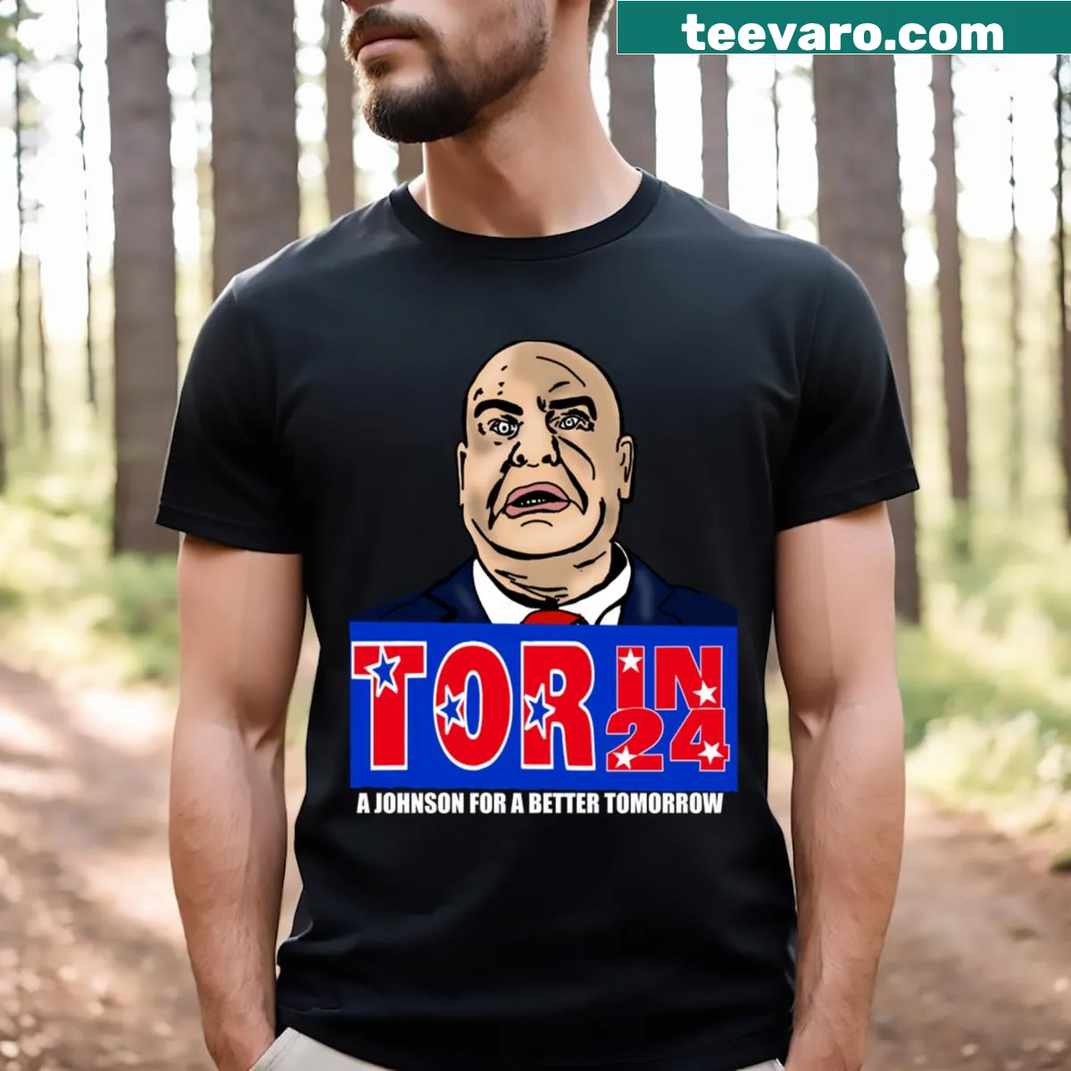 Tor In 24 t-shirt featuring bold typography and iconic imagery — on a men's t-shirt