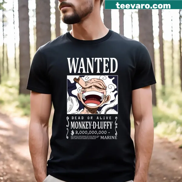 Anime T-shirt featuring Luffy in a bold action pose