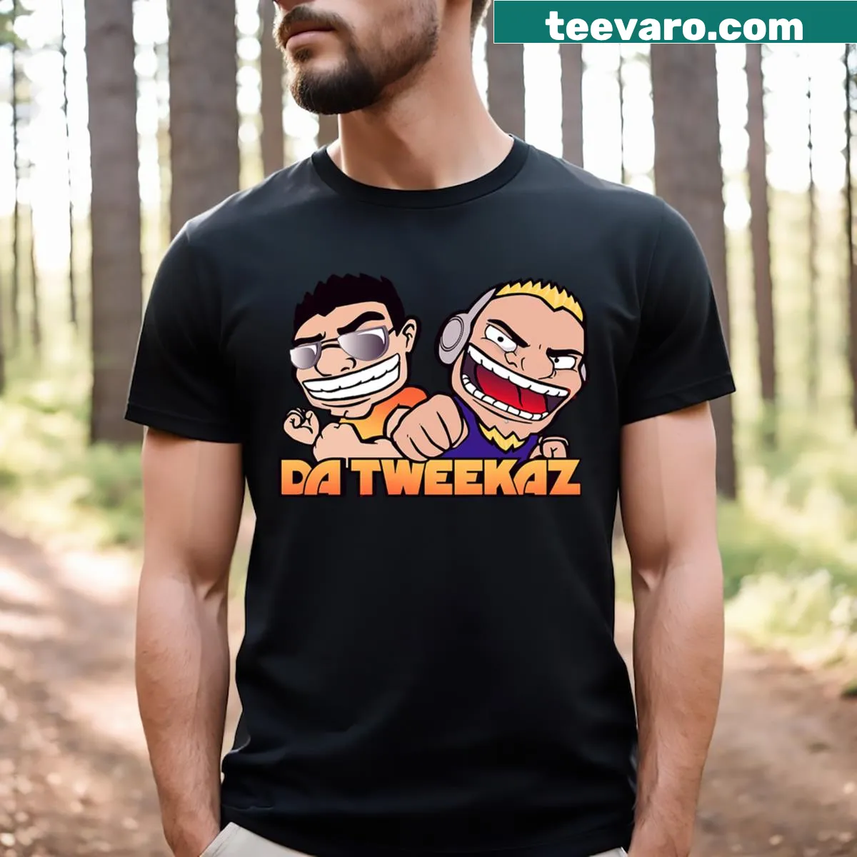 Da Tweekaz logo merchandise t-shirt — on a men's t-shirt