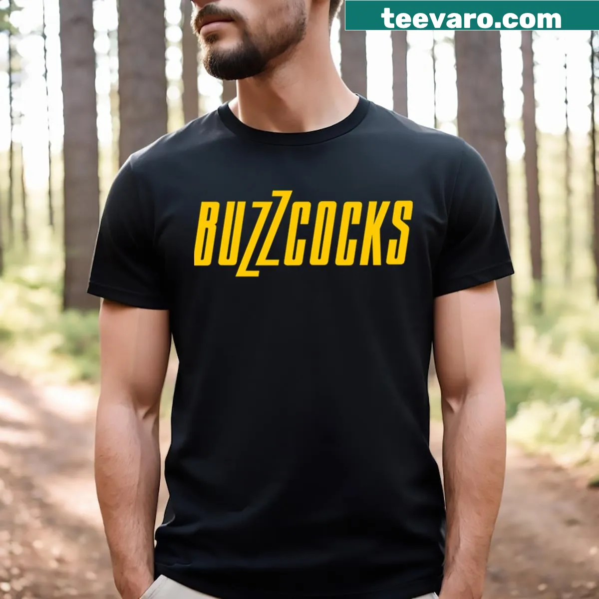 T-shirt with the iconic Buzzcocks logo for punk rock fans — on a men's t-shirt