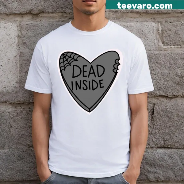 Heart candy design with 'Dead Inside' text for humor lovers