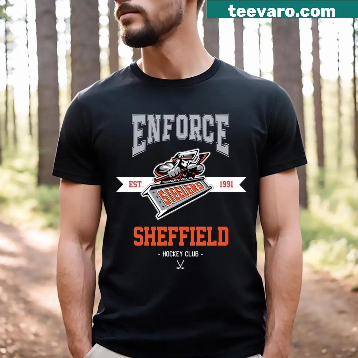 Sheffield Hockey team badge-emblem t-shirt — on a men's t-shirt