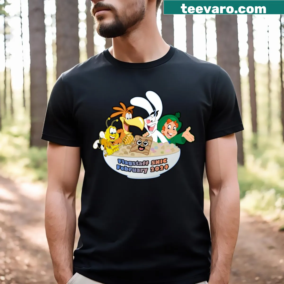 Commemorative T-shirt for Flagstaff Snic February 2024 — on a men's t-shirt