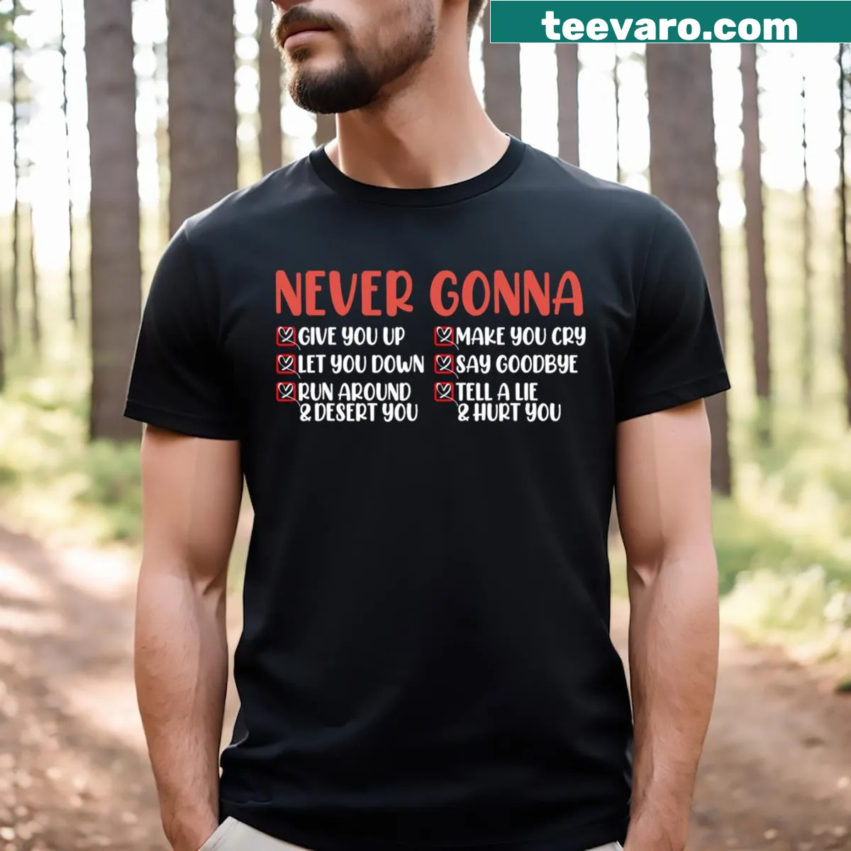 Funny Valentine's Day t-shirt with lyric-inspired text design. — on a men's t-shirt
