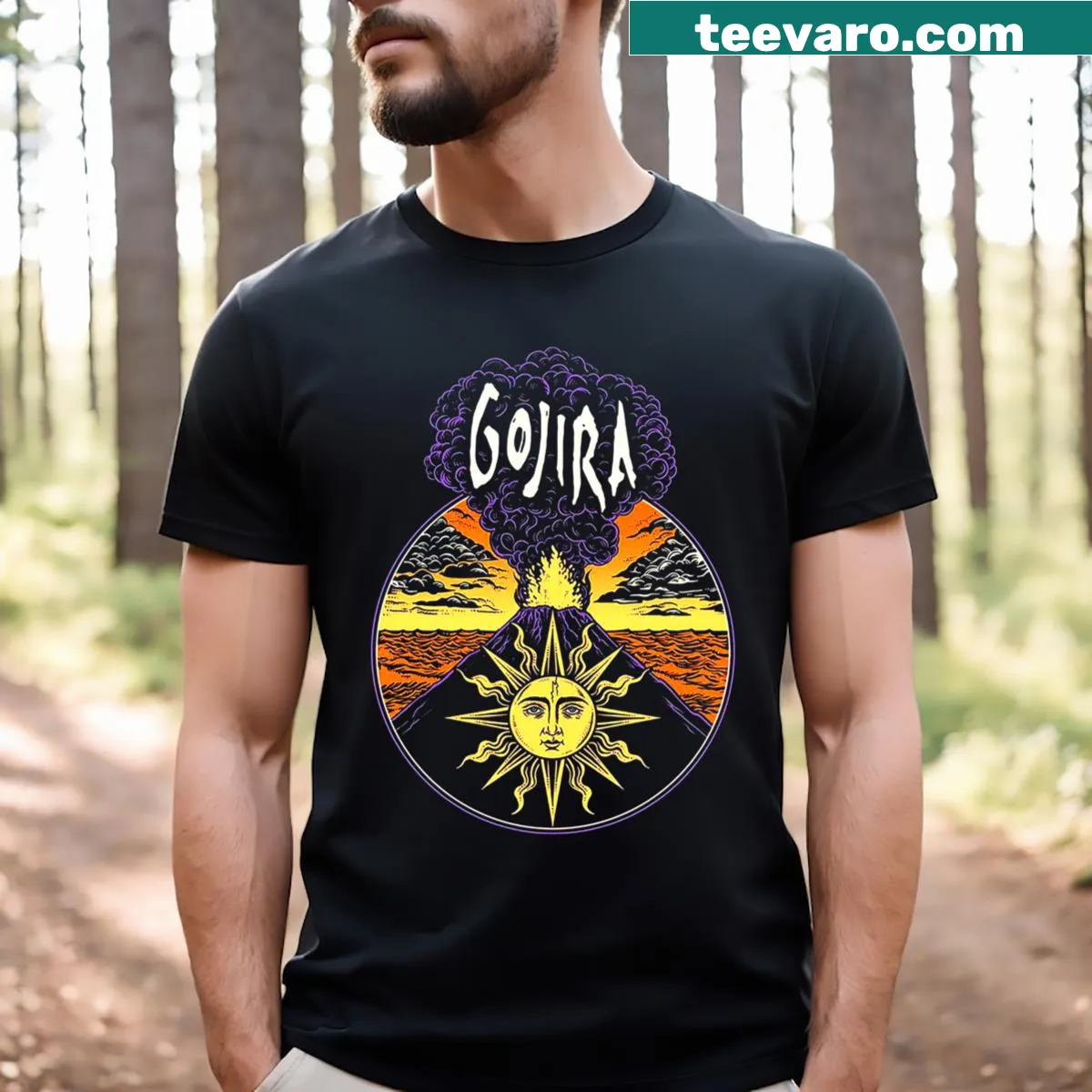 Heavy metal T-shirt featuring the Gojira logo. — on a men's t-shirt