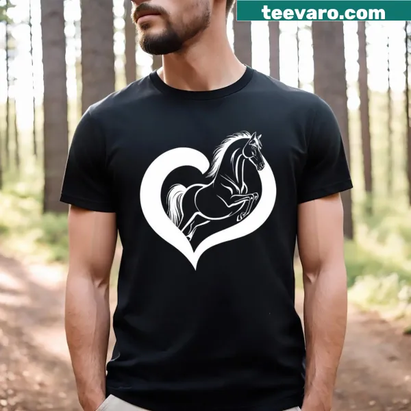 Horse and heart illustration t-shirt