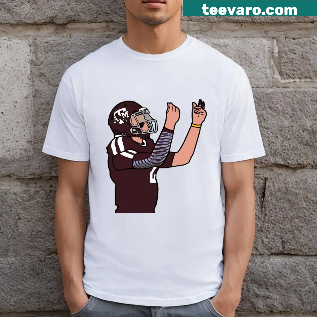 Vintage-inspired Johnny Football T-shirt celebrating the sport. — on a men's t-shirt