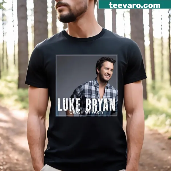 Luke Bryan Crash My Party T-shirt with playful text
