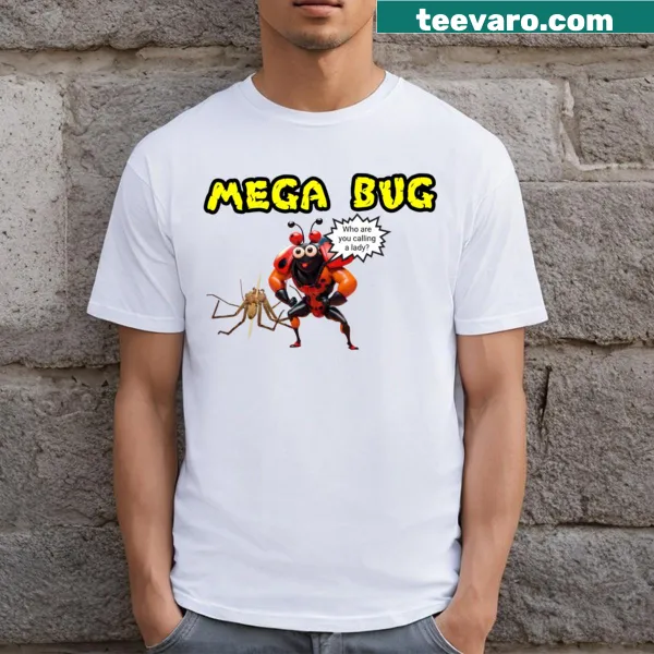 T-shirt featuring a whimsical superhero bug design