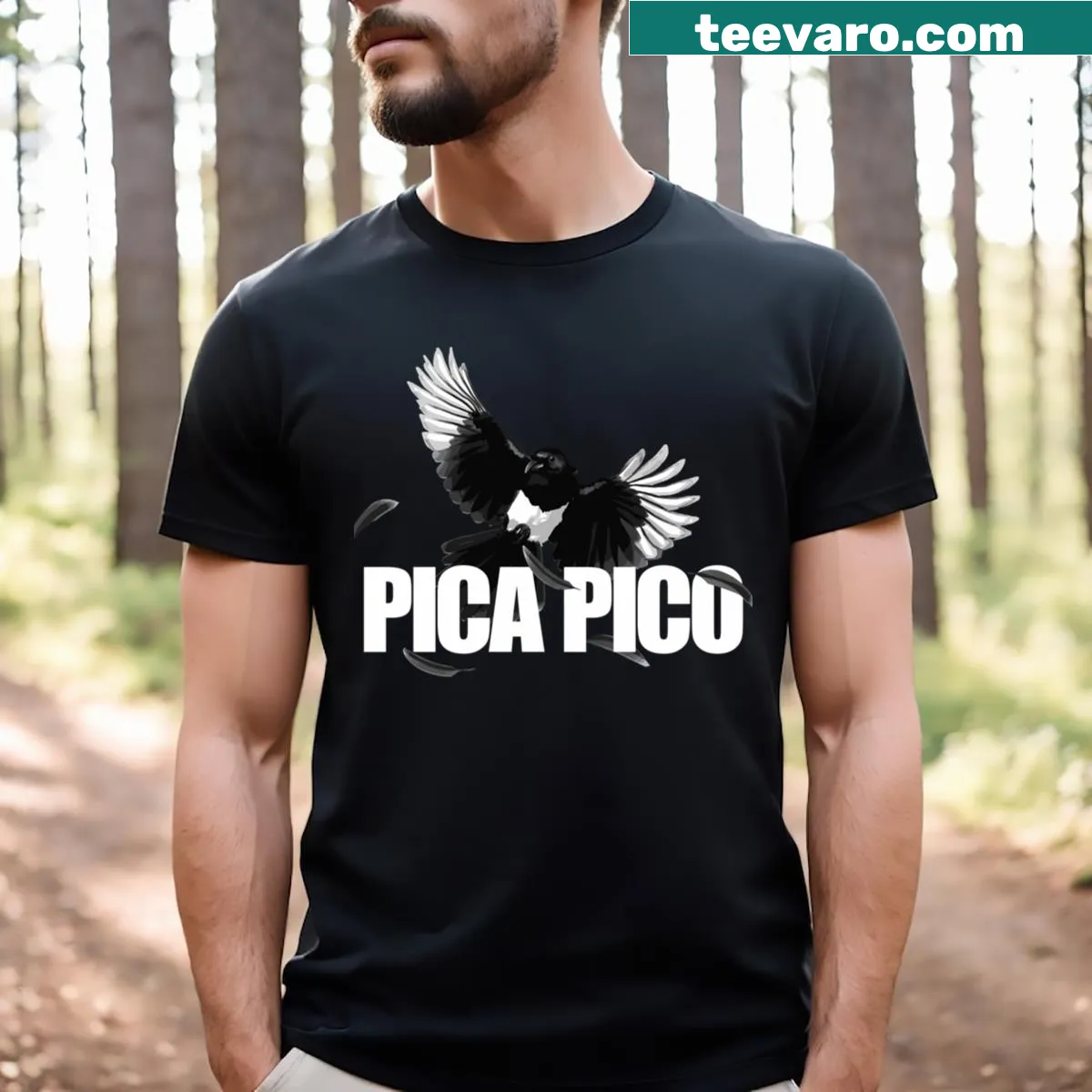 Pica Pico Brewery logo t-shirt — on a men's t-shirt