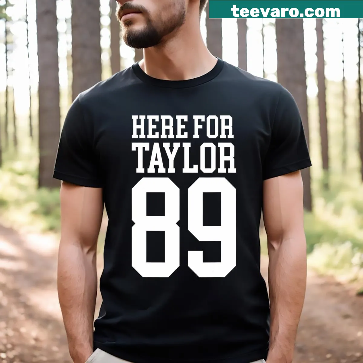 T-shirt honoring Taylor Swift with pink number design — on a men's t-shirt