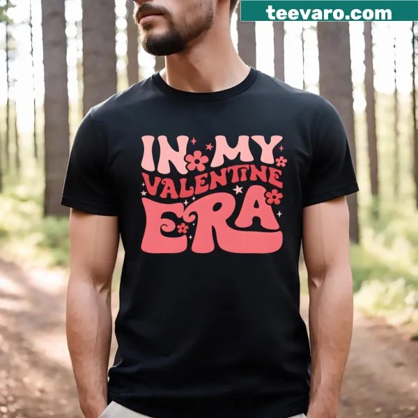 Retro Valentine's Day t-shirt with playful graphics and text.