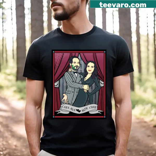 Couples shirt featuring romantic illustrations by Christine R