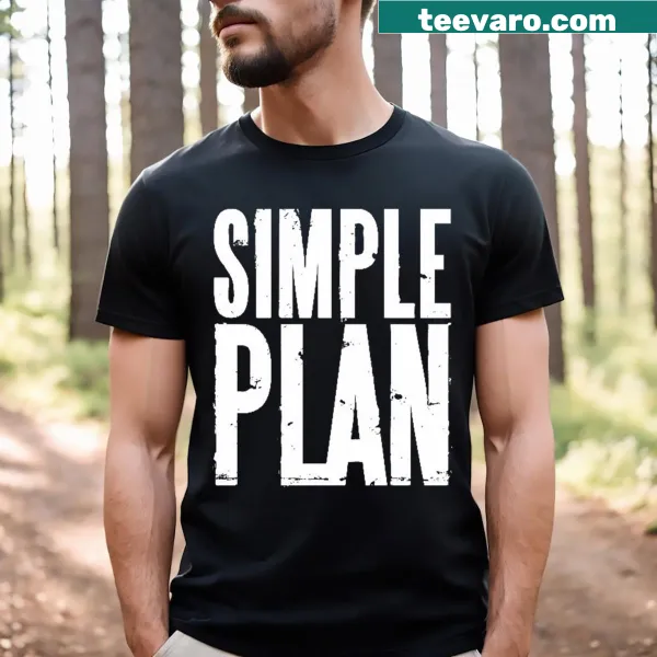 T-shirt featuring the Simple Plan logo design