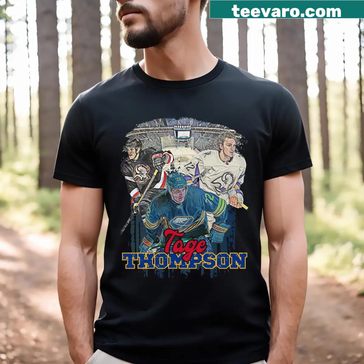 T-shirt featuring Tage Thompson for hockey fans — on a men's t-shirt