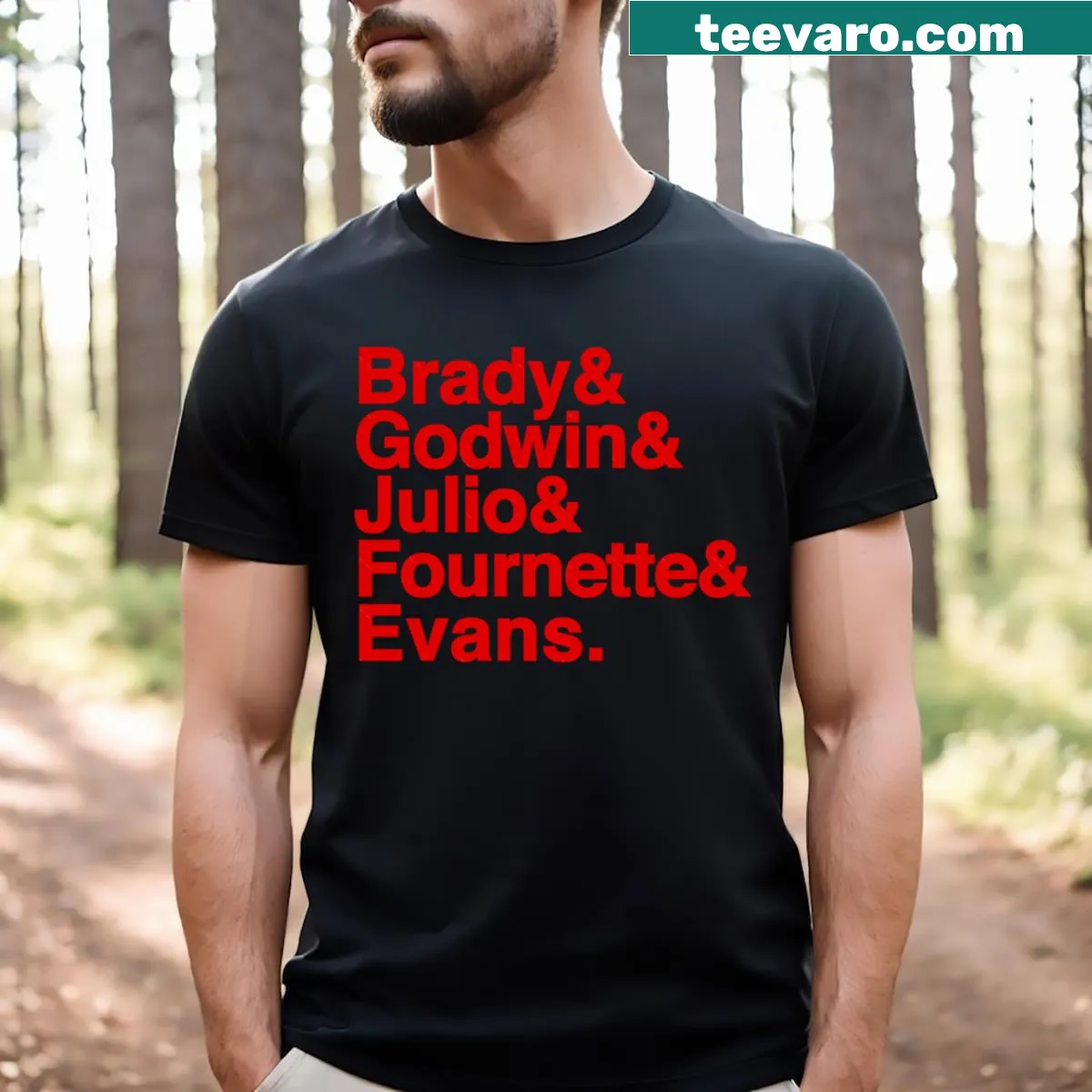 Illustrated Tampa Bay scene on a T-shirt — on a men's t-shirt
