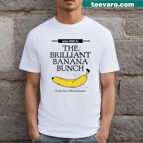 Vintage-style T-shirt featuring bananas and superfoods theme