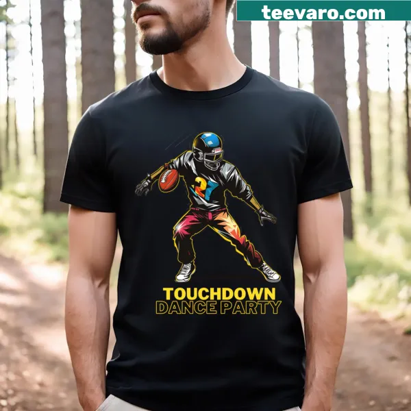 Fun illustration on a Touchdown Dance Party T-shirt