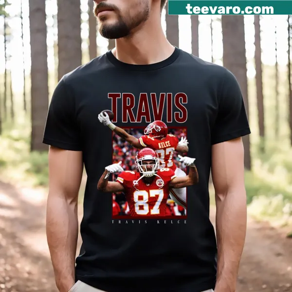Vintage bootleg style Travis Kelce T-shirt with distressed look